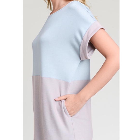 ALUNA Color Block Dress - BLUE mix - Picture 3 of 3